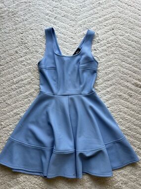 Lulu's Light Blue Sleeveless Fit & Flare Mini Dress